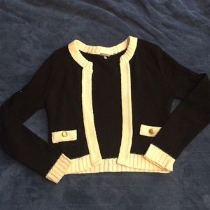 Charlotte Russe black and white sweater cardigan